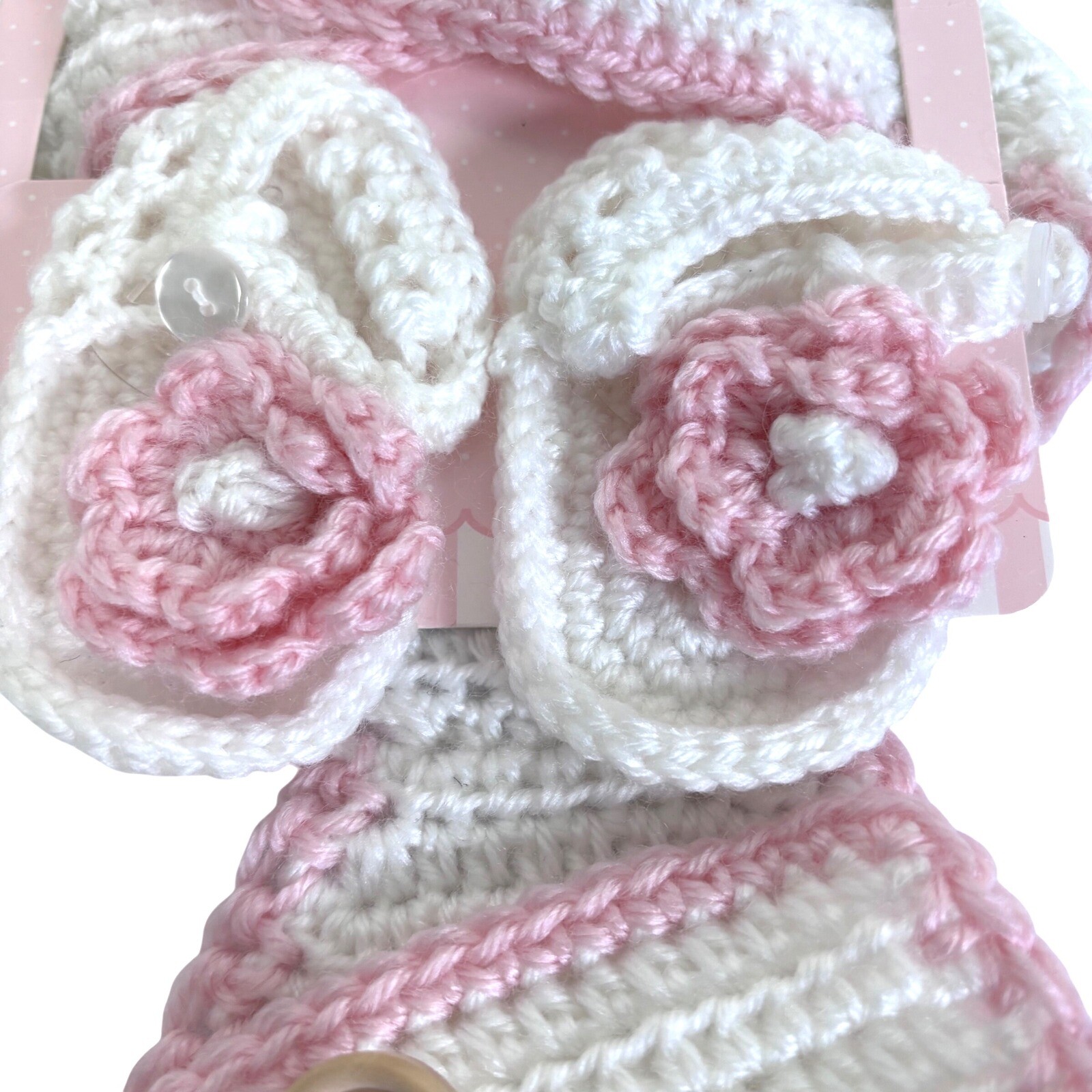 NWT Hand Crocheted Diaper and Booties Set 0-6 Months Baby Photo Shoot