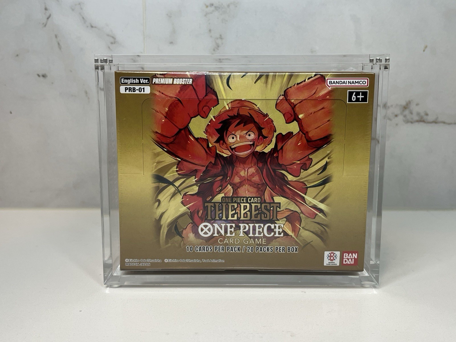 One Piece PRB-01 Booster Box Acrylic Case Protector-High Quality Magnetic Lid.
