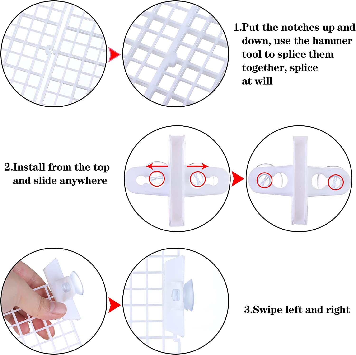 4pcs Aquarium Divider Tray Egg Crate Grid Fish Tank Divider Bottom Isolation