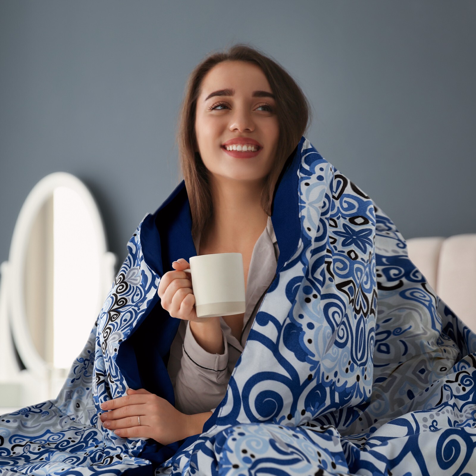 5 Piece Comforter Set Bed in a Bag All Season Reversible Bedding Comforter Set