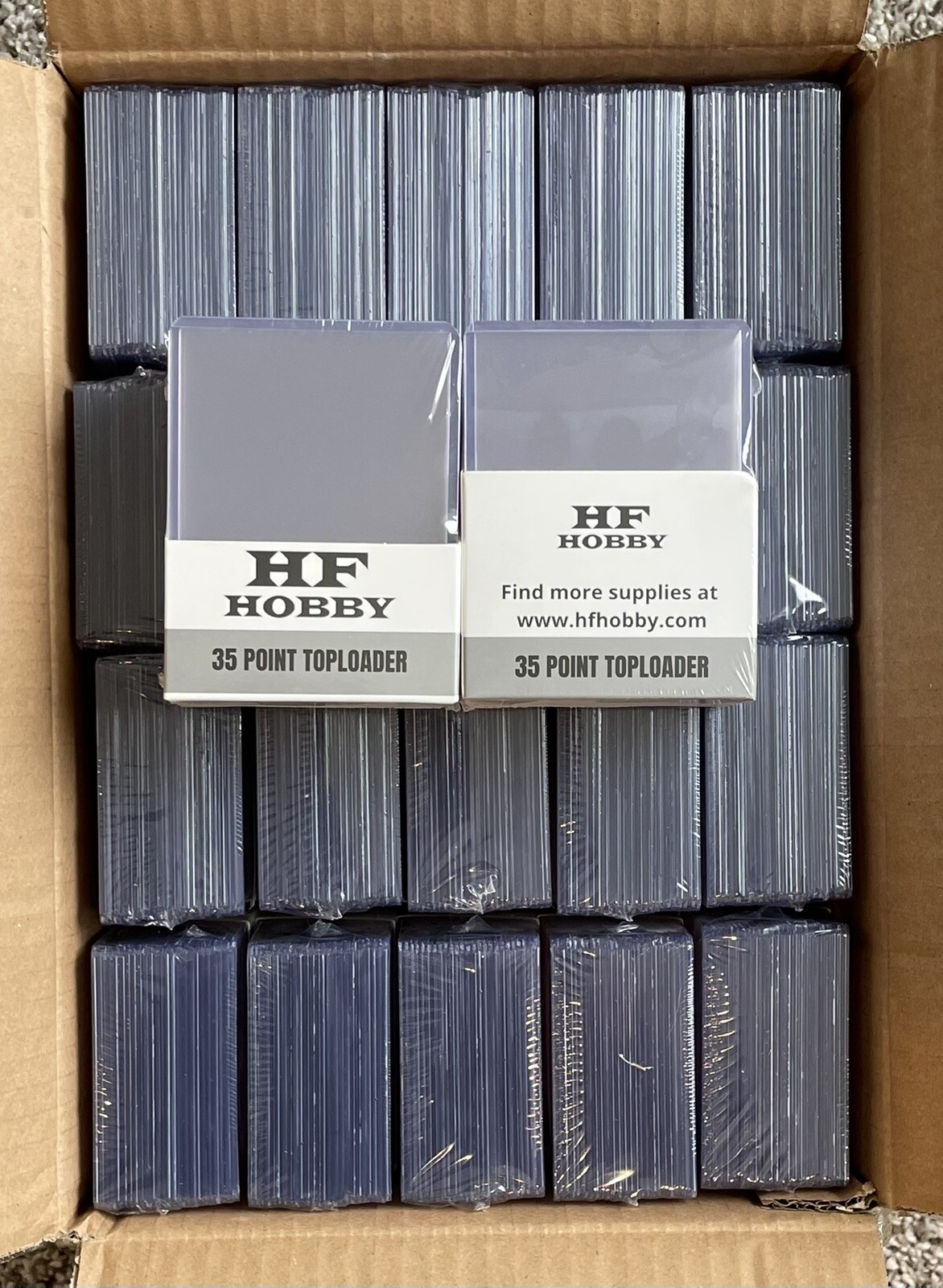40 Packs of 25 HF Hobby 35pt 3x4 Premium Standard Toploaders Full Case of 1000