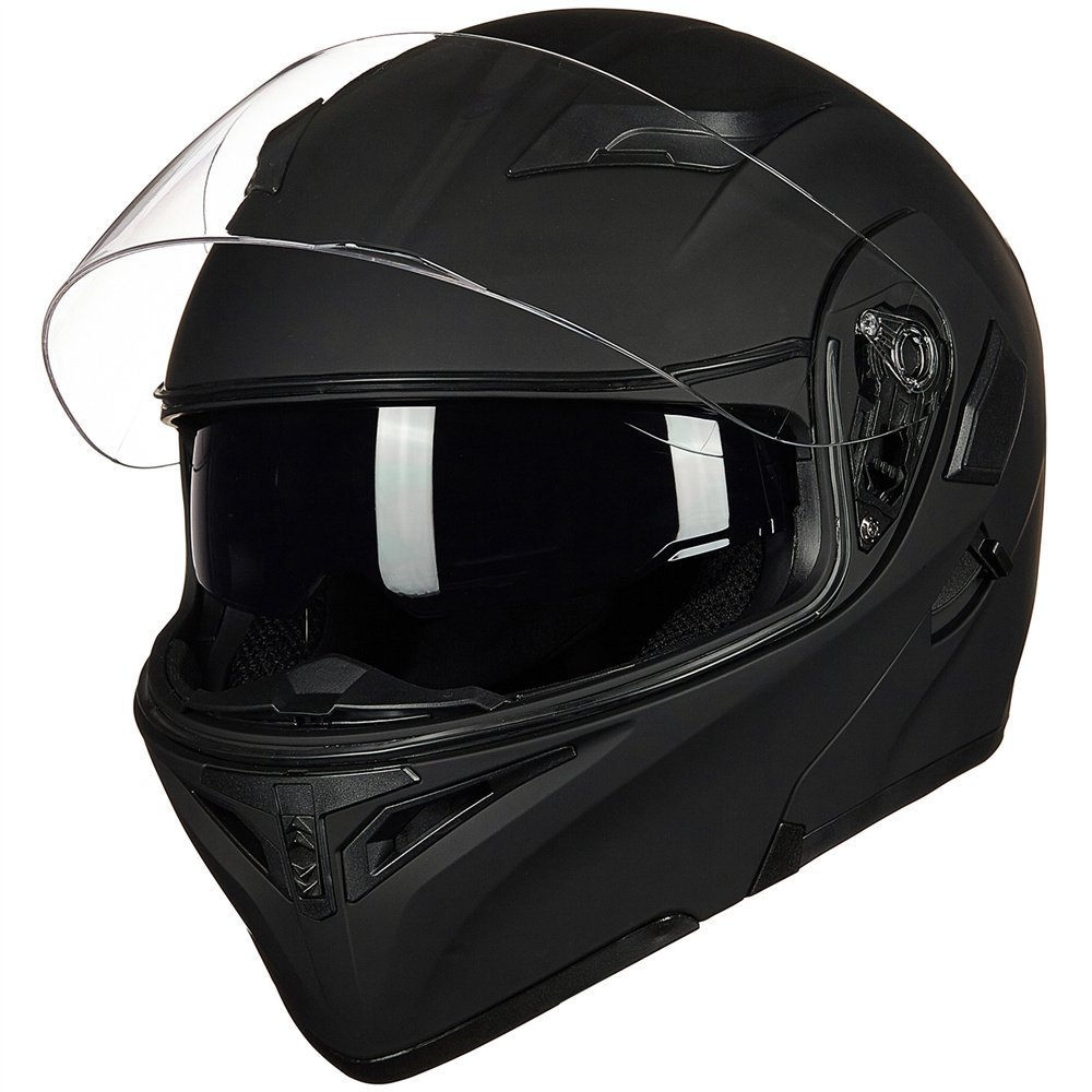 ILM Flip up Modular Full Face Motorcycle Helmet Dual Visors 6 Color with LED DOT