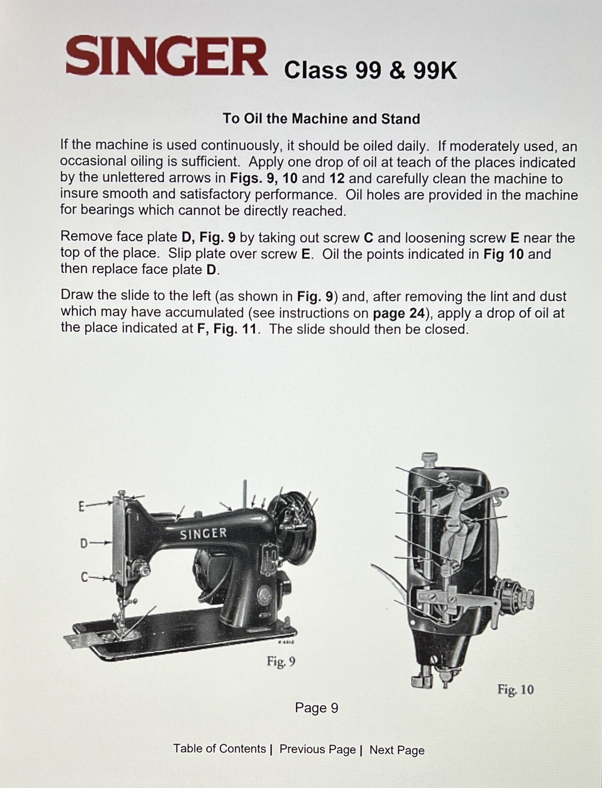 Singer 99 & 99K Sewing Machine Instructions User Manual Guide Bound