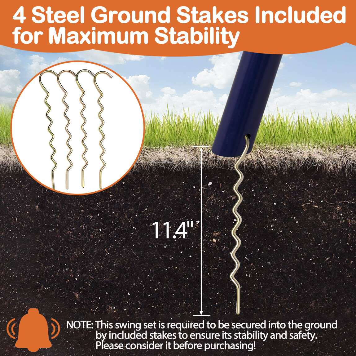 6-in-1 Swing Sets for Backyard Multifunction Metal Playground Swing Set for kids