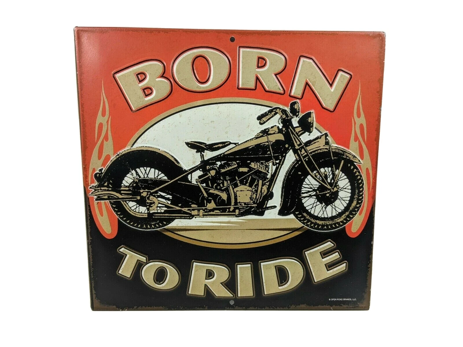 Born To Ride Motor Cycle Metal 9" X 9" Sign New Free Shipping