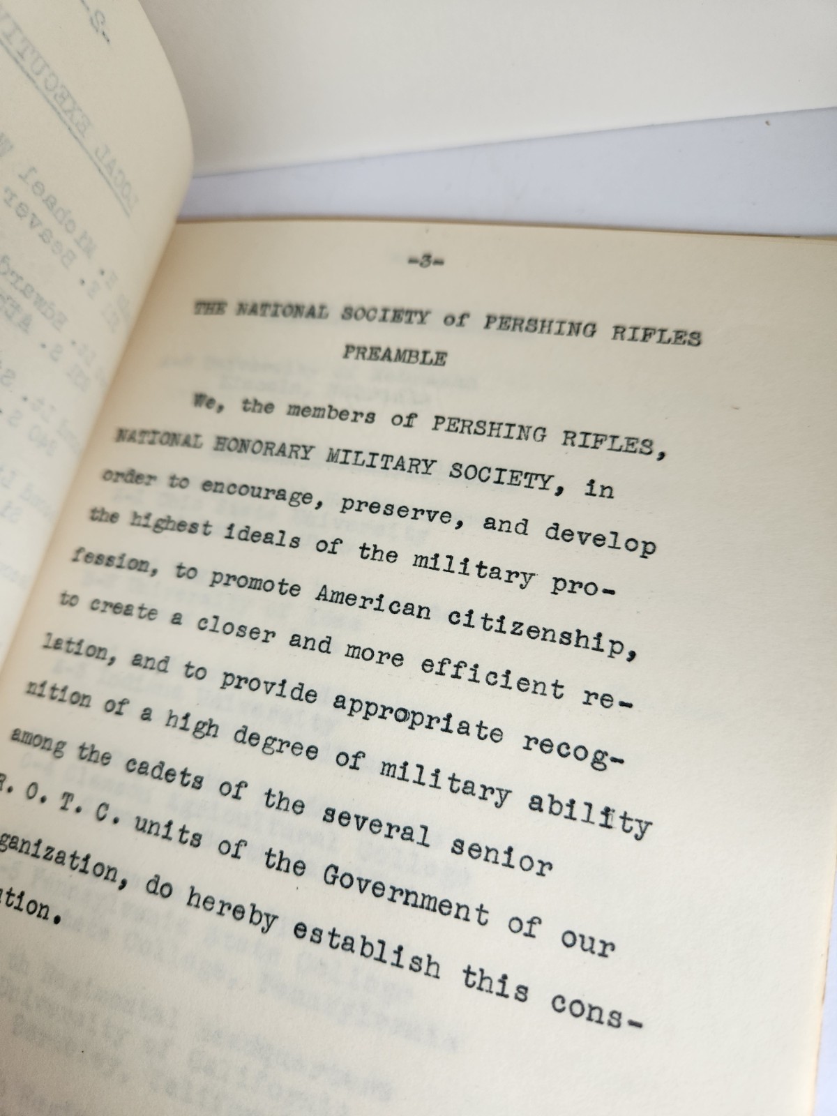 WWII 1942 US Military Cadets National Society PERSHING RIFLES 5TH Regiment PA