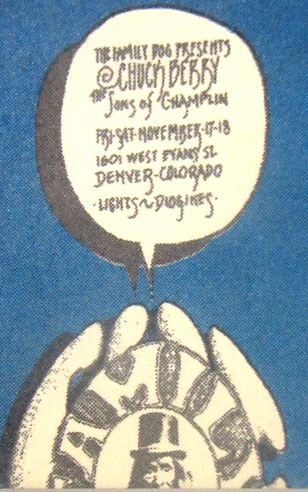 1967 CHUCK BERRY & SONS OF CHAMPLIN Postcard D-12 rock concert postcard unused