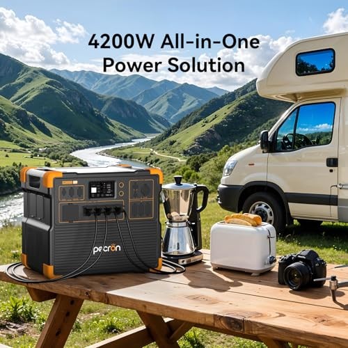 pecron E3800lfp Portable Power Station 3840Wh 4200W Battery Emergency Backup RV