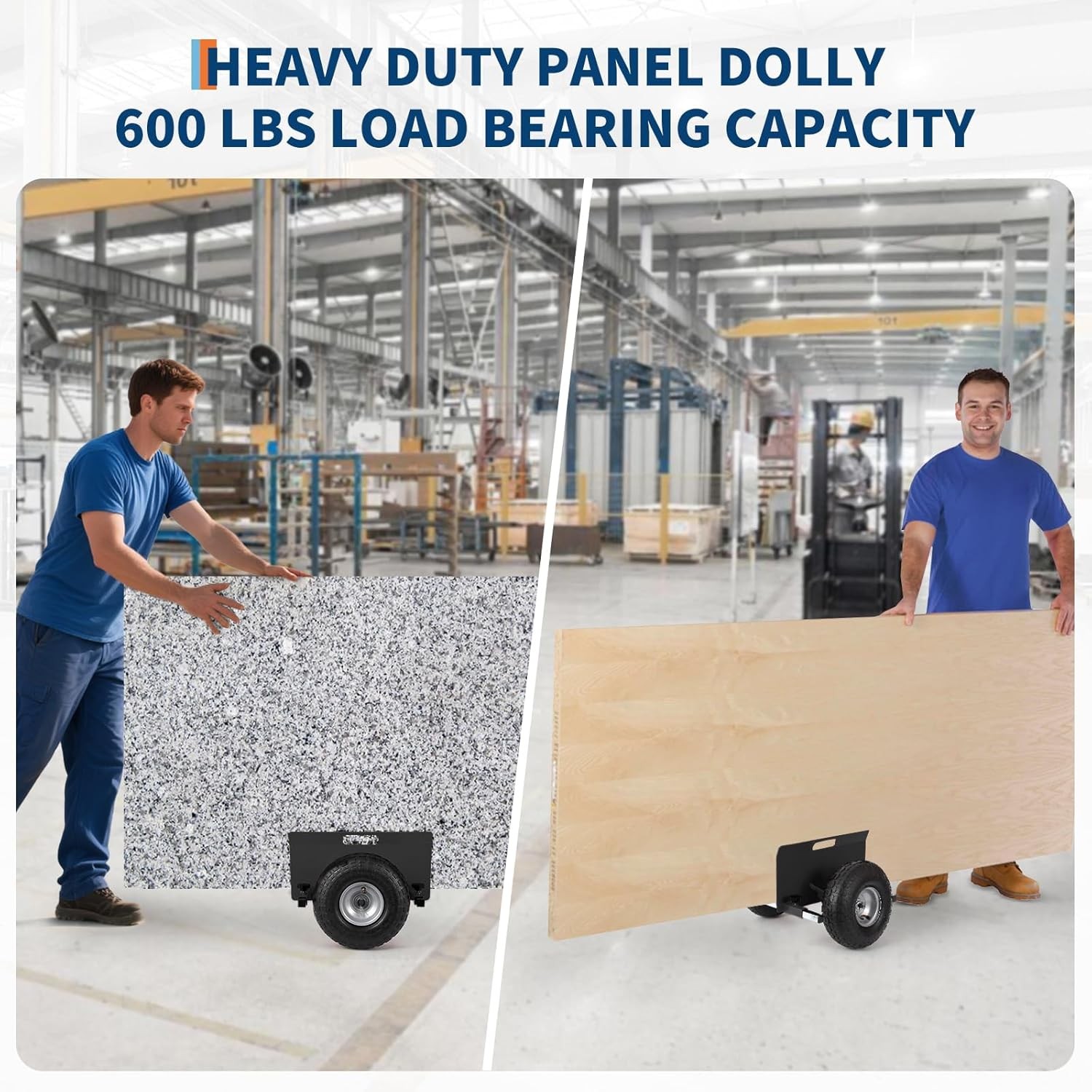 Panel Dolly Drywall Mover Cart Heavy Duty 600LBS Capacity for Wood Panels Black