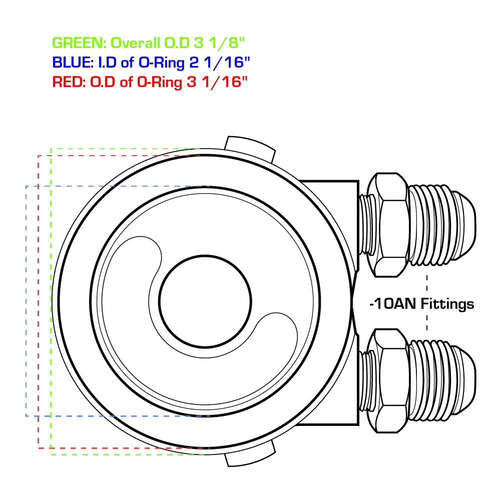 GlowShift Oil Cooler Sandwich Adapter Plate with 20mm x 1.5 Thread