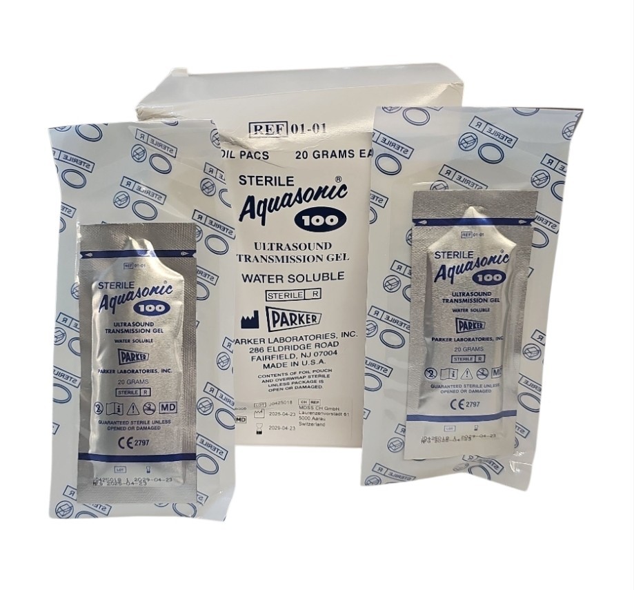 Parker REF 01-01 Aquasonic 100 Ultrasound Gel, 20gr, 24 Ct/Box 04-2029