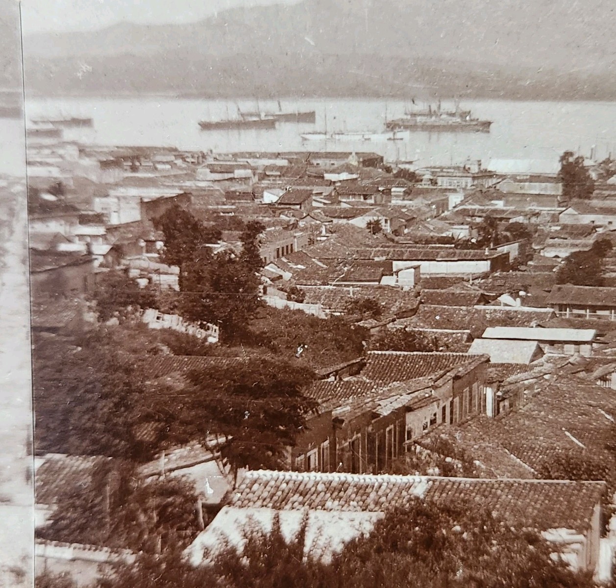 Vtg 1898 Keystone Stereoview Santiago Cuba Harbor Spanish Block House #9415