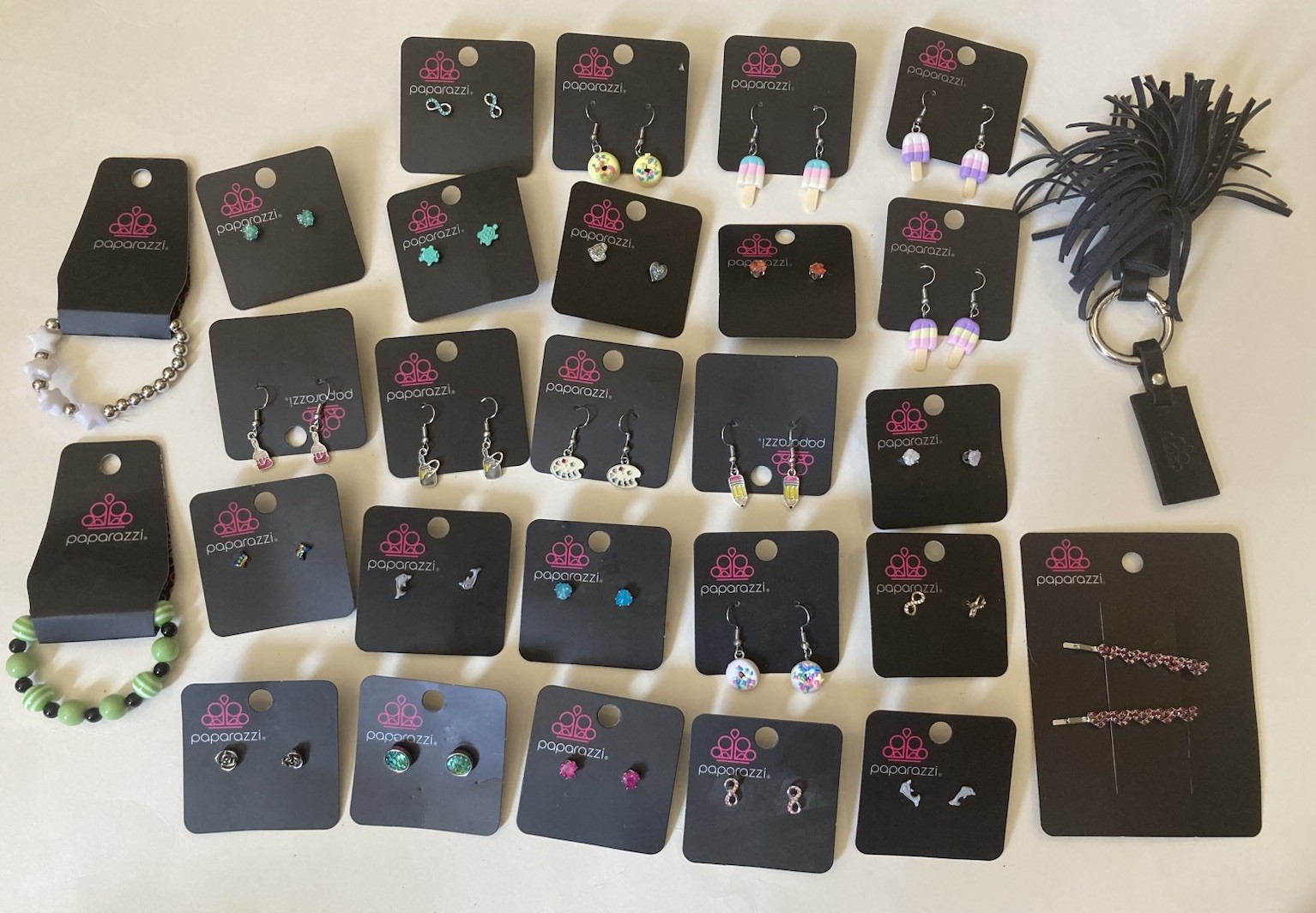 Paparazzi Kids Jewelry Mixed Lot of 27 Plus Keychain New