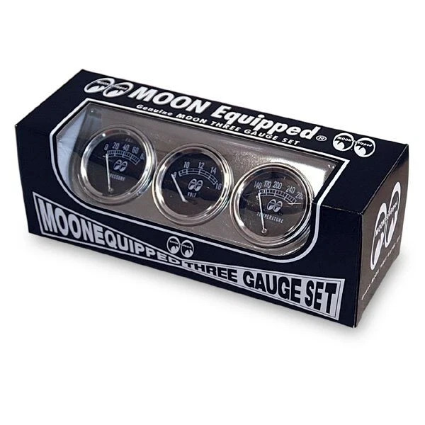 Moon Equipped 3 Gauge Set CLASSIC HOT ROD LOOK