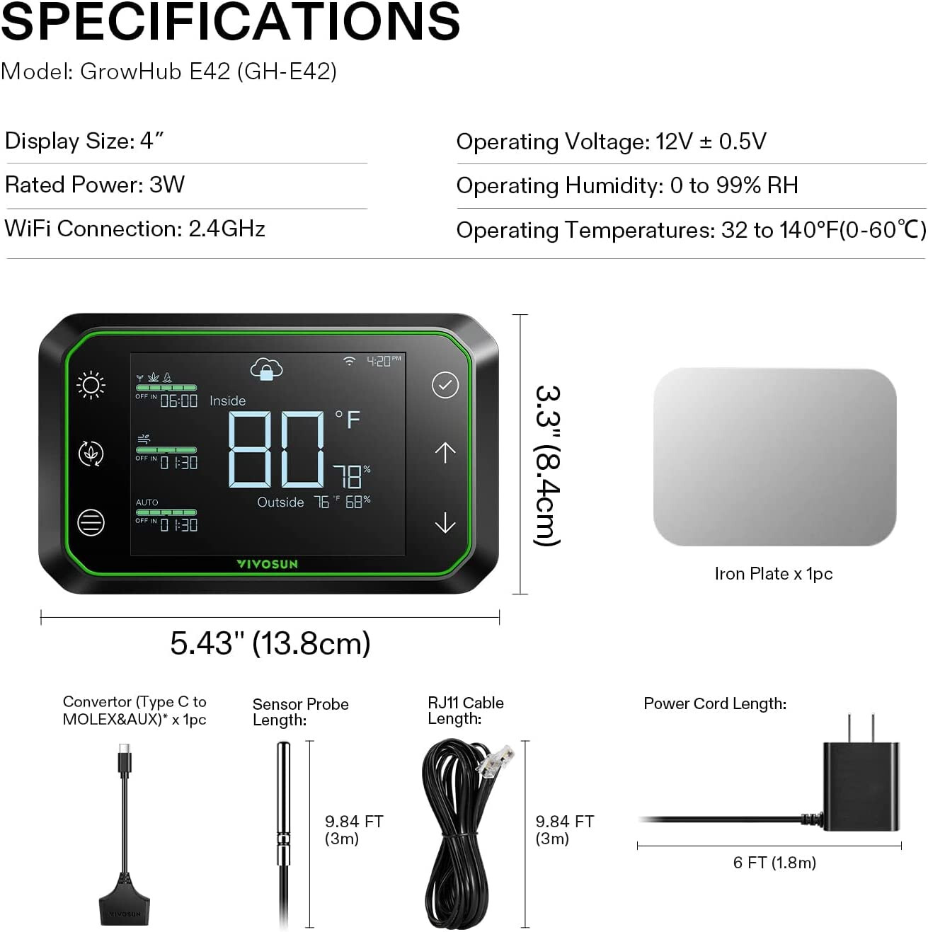 VIVOSUN GrowHub Controller E42,Smart Environmental WiFi-Controller for Grow Tent
