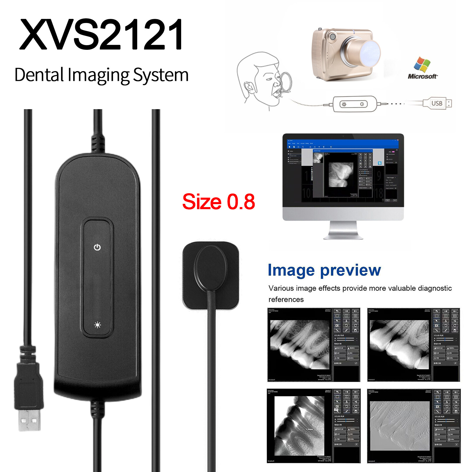 Dental X Ray Imaging System RVG Digital X-Ray Sensor Size 1.0 Holder