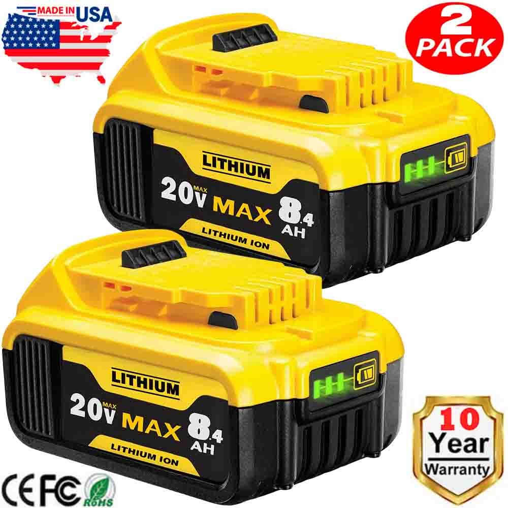 2Pack 8.0AH Lithium Ion Battery For DeWalt DCB206-2 20V 20 Volt Max XR DCB205-2