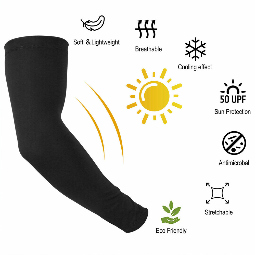 1-5 Pairs Cooling Arm Sleeves Cover UV Sun Protection Outdoor Sports Men Women