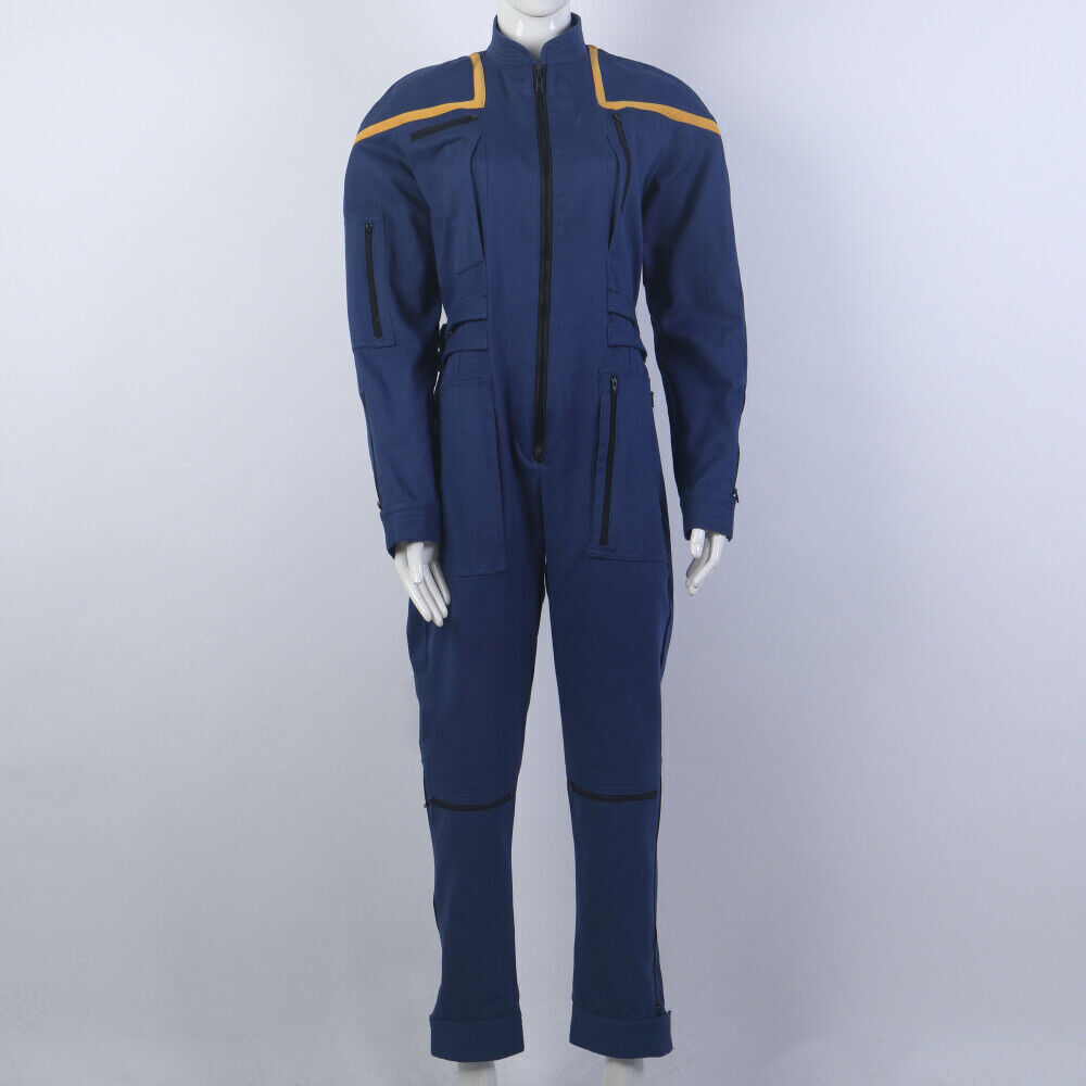 For Enterprise Duty Jumpsuits Starfleet Gold Red Blue Stripes Cosplay Uniforms