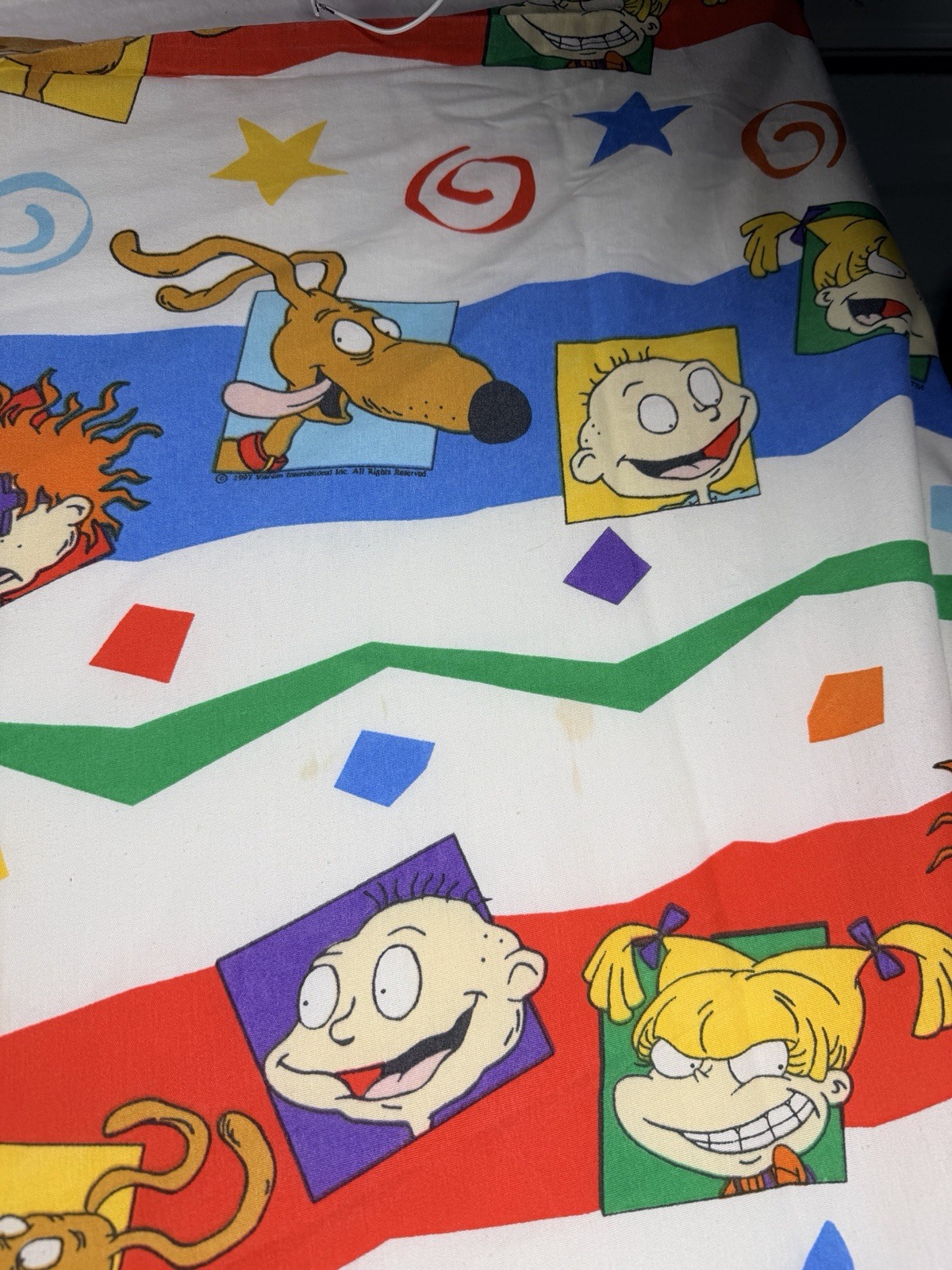 Vintage 1997 Springs Rugrats Cartoon Character Twin Size Flat Sheet Nickelodeon
