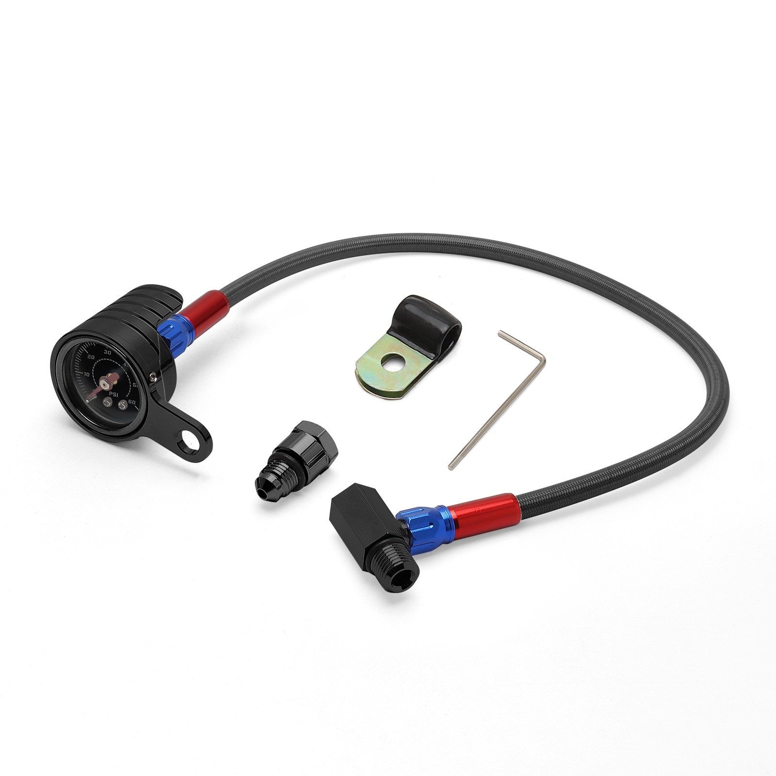 For Harley Twin Cam Black Oil Pressure Gauge Kit Touring Softail Dyna 1999-2017