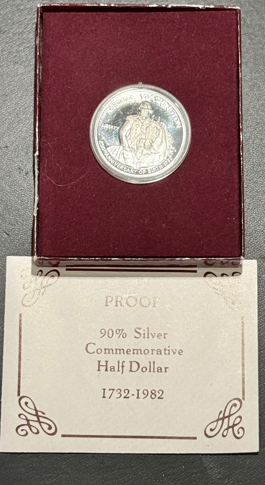 1982 George Washington 250th Anniversary Of Birth Silver Proof Half Dollar