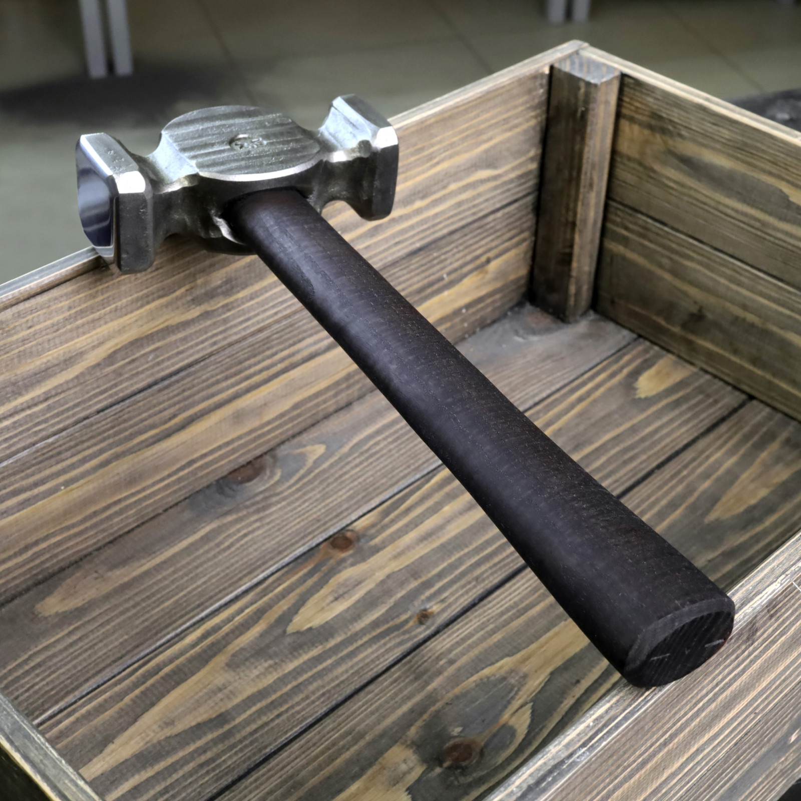 Blacksmith Rounding Hammer 2.5 lb Hand Forged C70W2 Steel Ash Handle Double Face