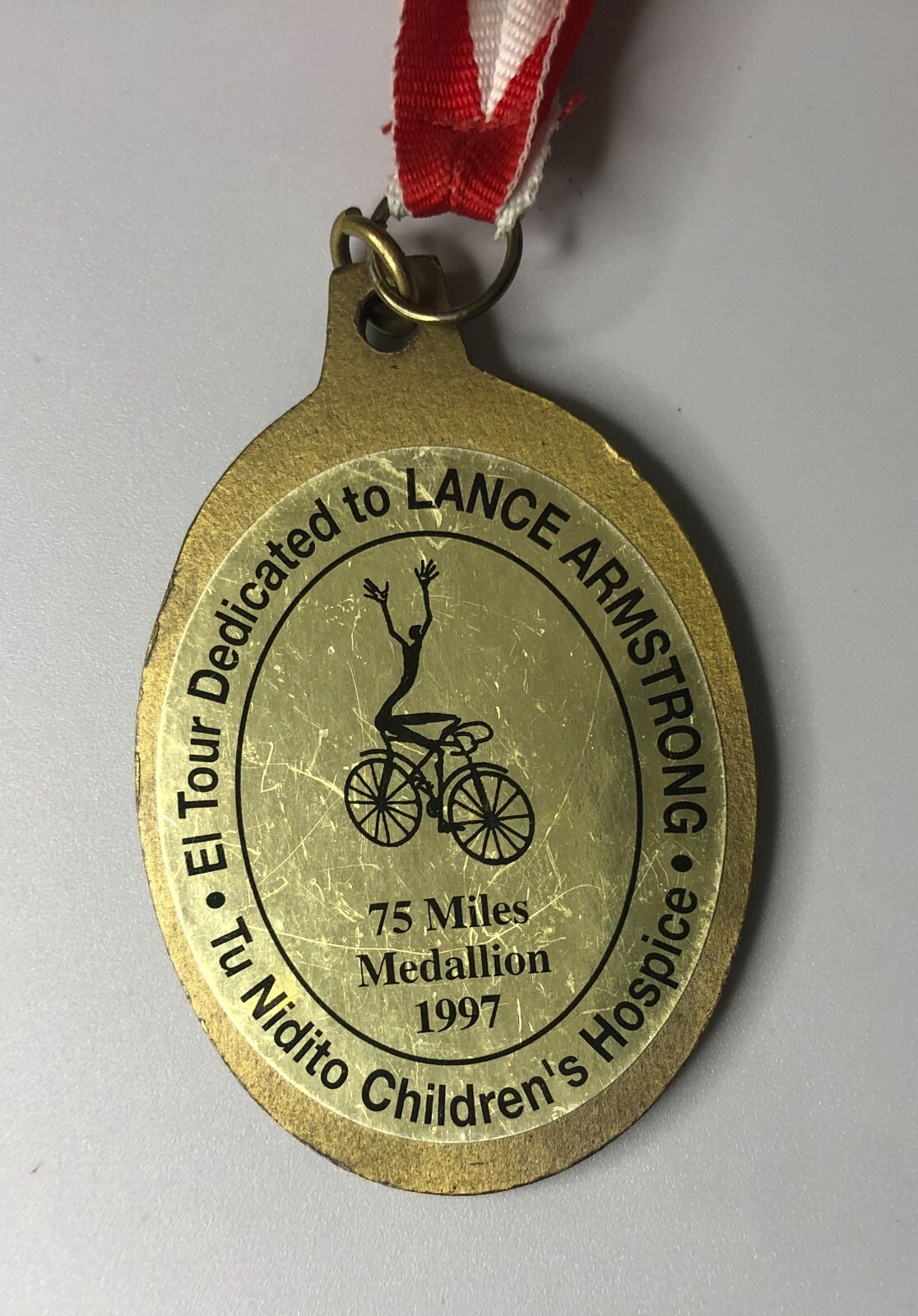 1997 El Tour de Tucson AZ Rose Lance Armstrong 75 miles Medallion