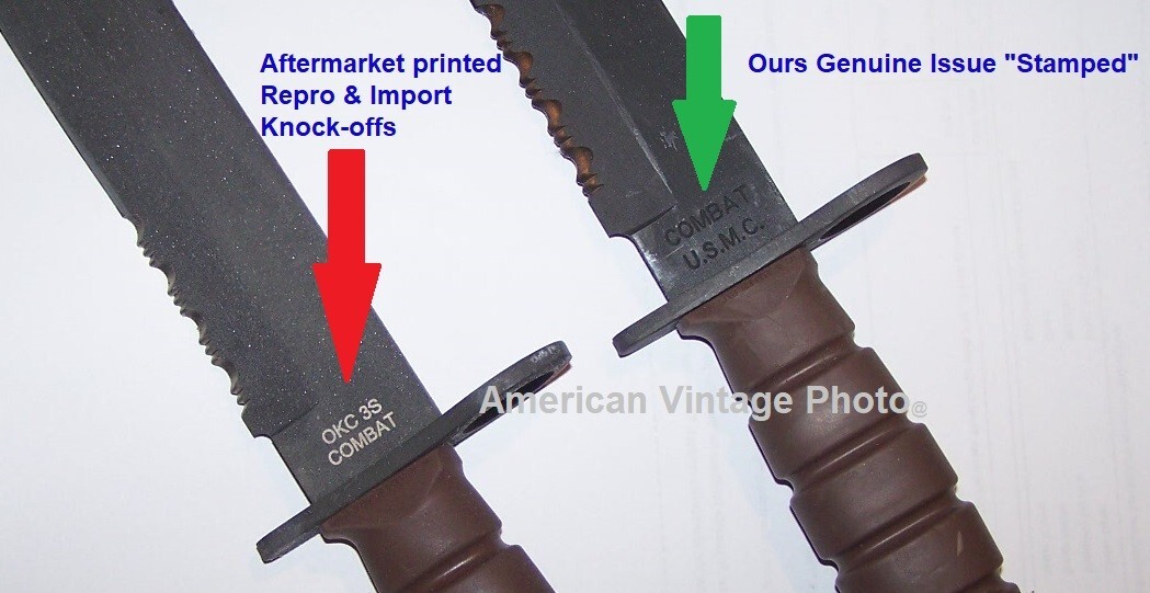 Vintage OKC3S Knife Marine Corps USMC Bayont & No Scabbard Ontario OKC-3S