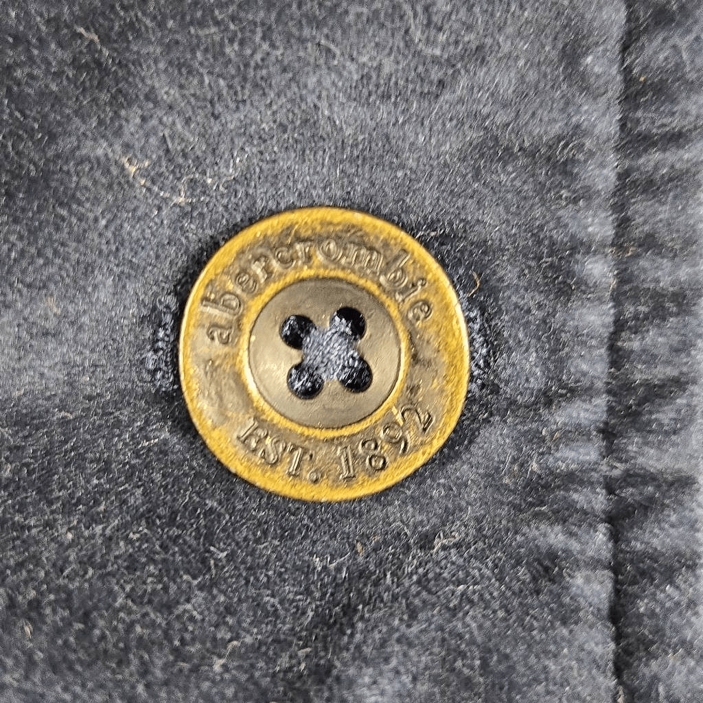 Abercrombie Kids Fitch Velvet Blazer Jacket Youth XL Blue Button Crest Preppy 14