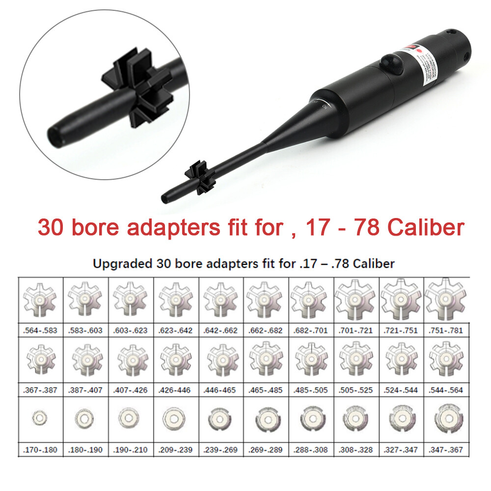 .177 to .78 /.50/12GA Caliber Green Red Laser Bore Sighter for Rifles Handguns