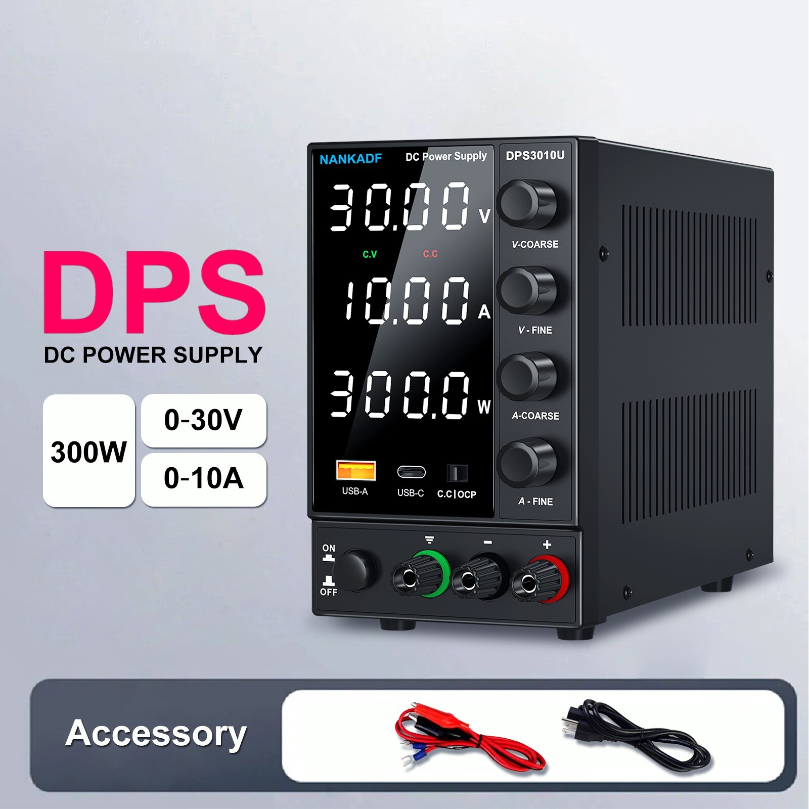 Adjustable DC 0-30/60120V 0-3/5/10A Lab Power Supply Variable Bench Switching