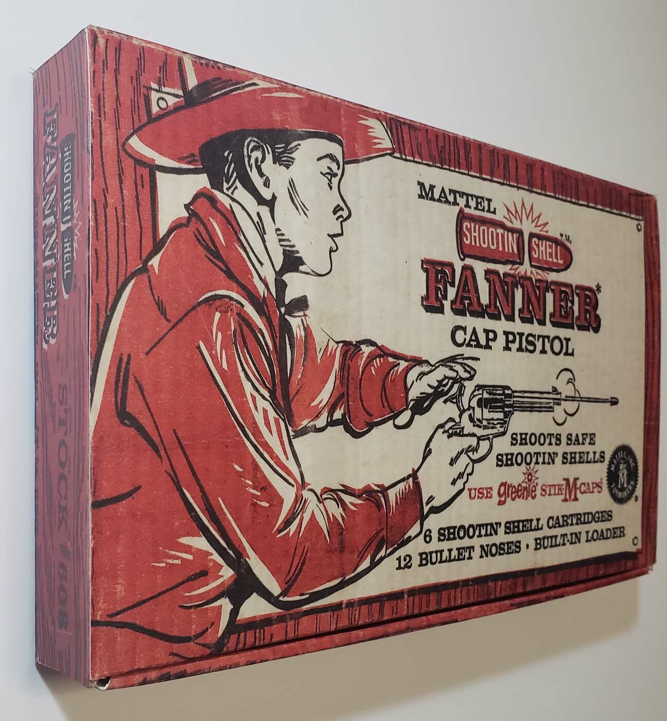 Mattel Shootin Shell Fanner Gun Pistol Empty Box Only 1958 Type Read