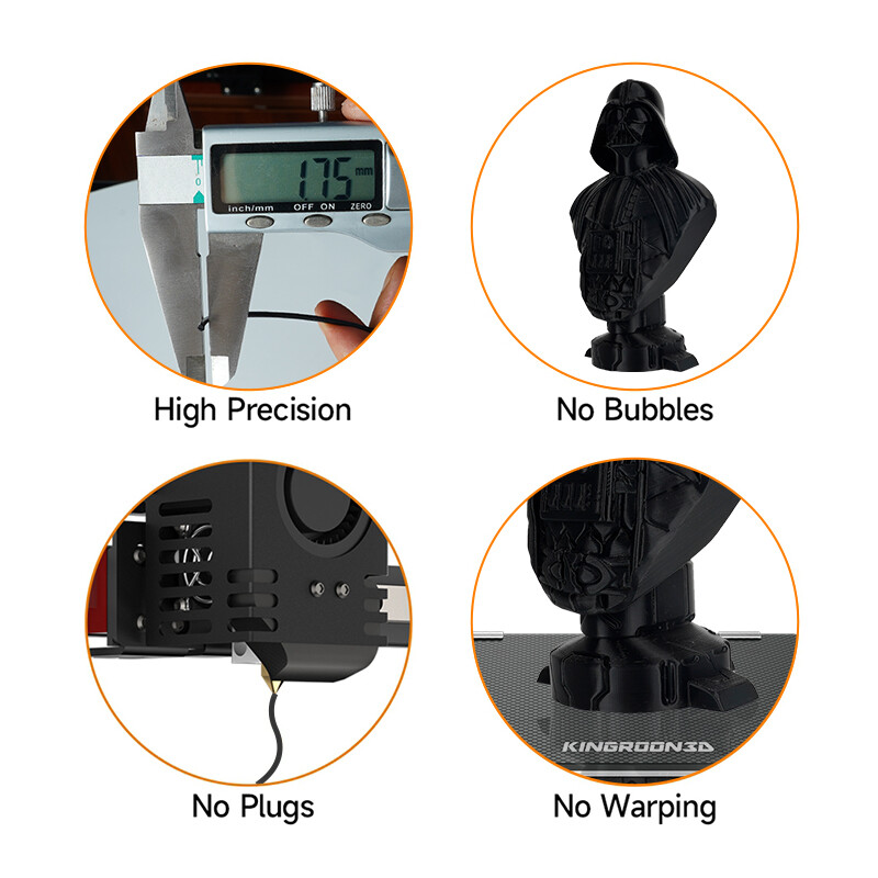 10KG Kingroon PLA PETG 3D Printer Filament 1.75 mm Bundles 10 Spools 1KG White