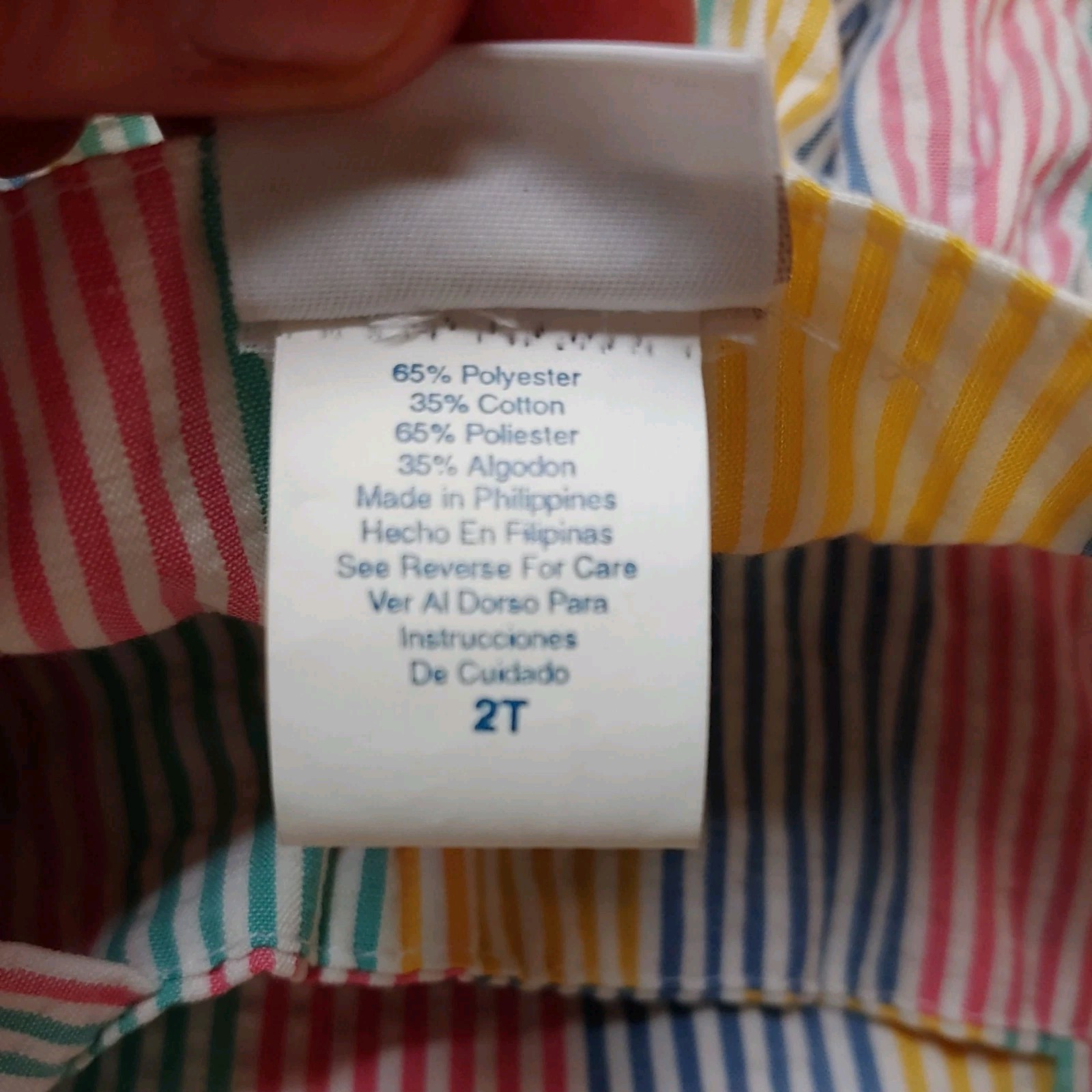 Carter's Vintage Rainbow Stripe Seersucker Short Set Jumper Size 2T