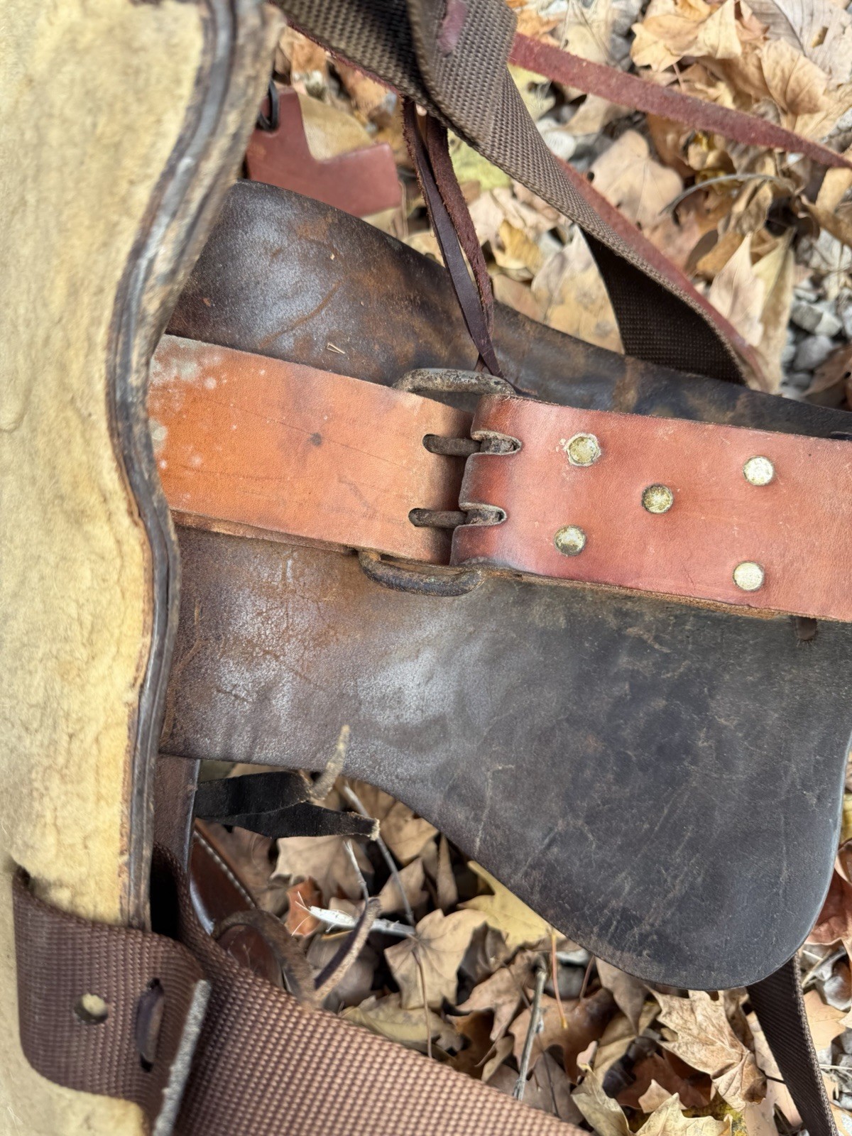 Western Saddle Décor – Rustic Cabin Display – Tooled Leather 15” VERY NICE DECOR