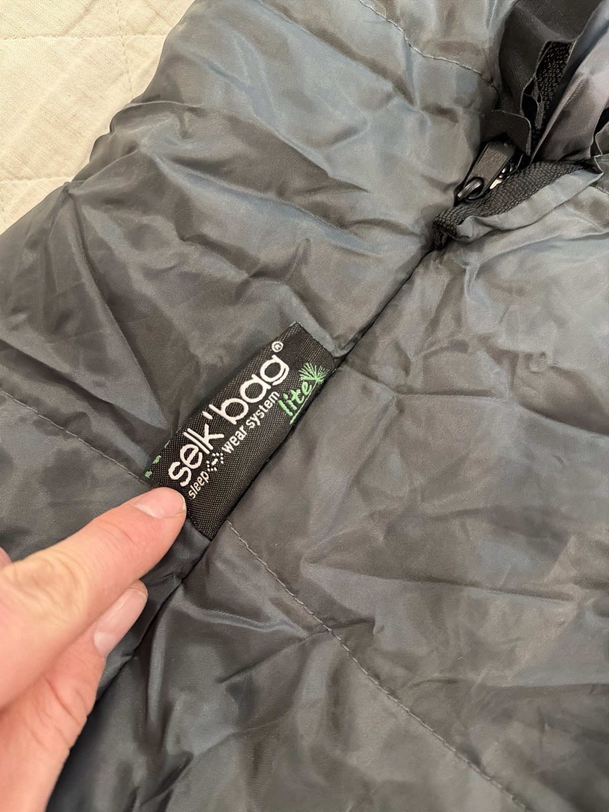 SELK'BAG Lite Adult Large Wearable Sleeping Bag Grey Black Unisex Selk