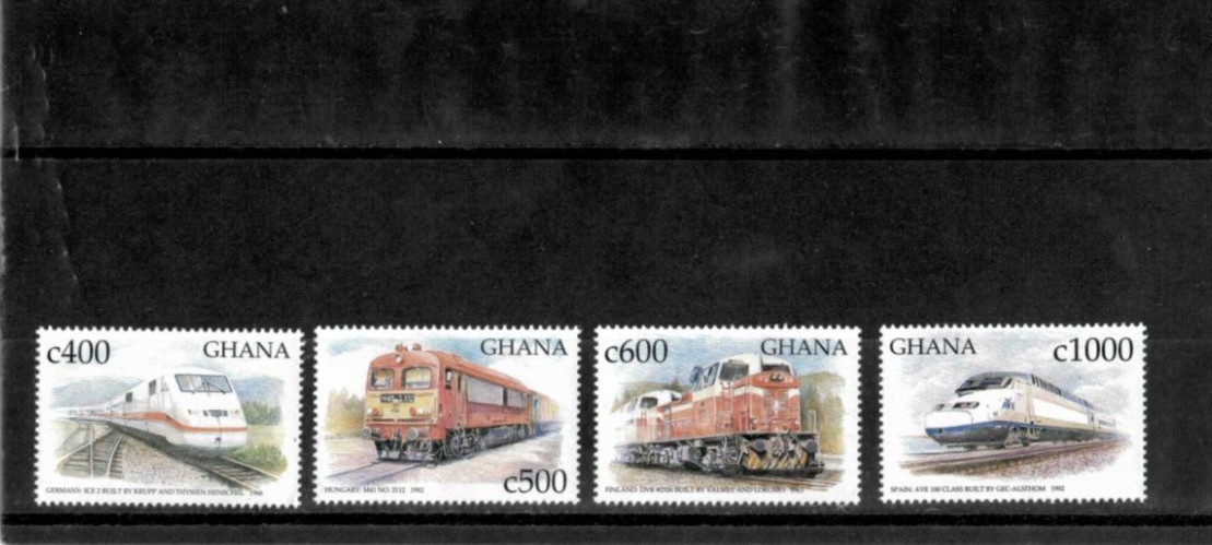 Ghana 1999 - Trains - Set of 4 Stamps - Scott #2105-08 - MNH
