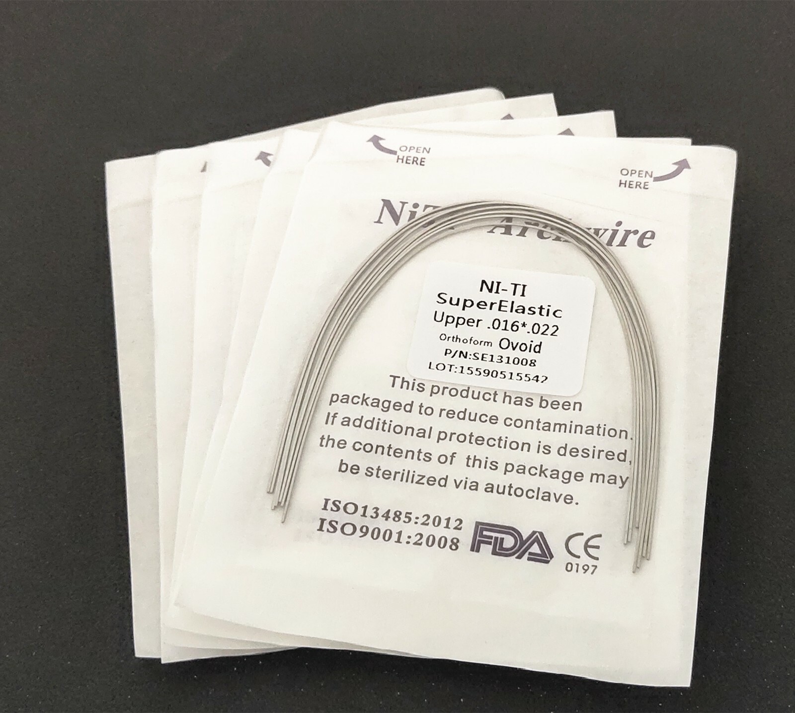 Dental Orthodontic Rectangular Super Elastic Niti Arch Wire Bows Ovoid Form