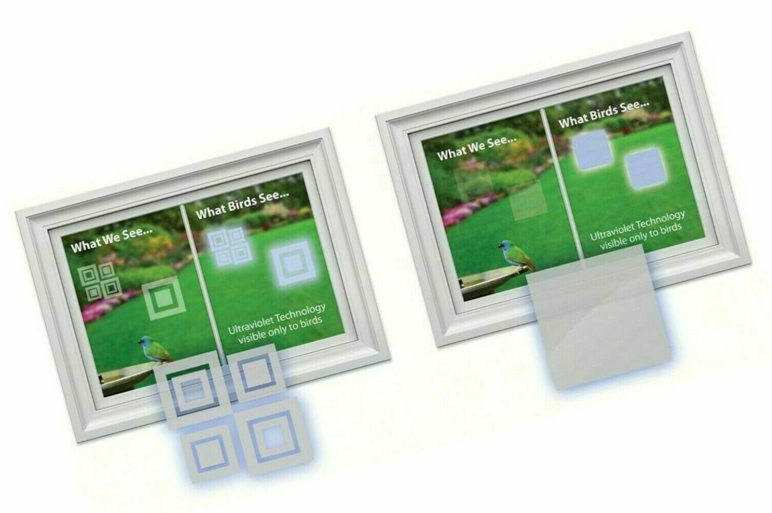 WINDOW ALERT ANTI-COLLISION MODERN SQUARE CLINGS SAVE BIRDS PREVENT STRIKES