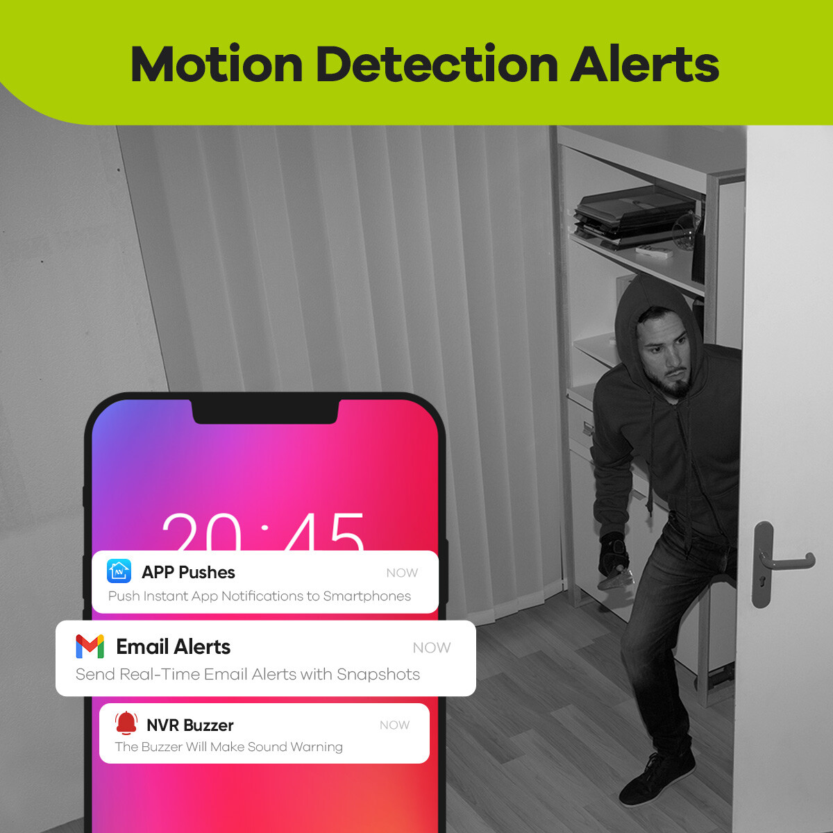 SANNCE 5MP Audio POE Security IP Camera System 8CH 8MP NVR Outdoor Night Vision