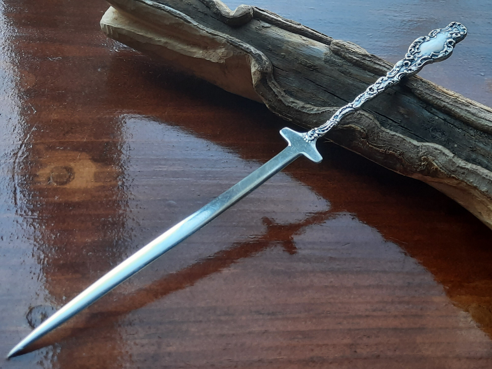 Sterling Silver Durgin Watteau Sword Letter Opener, No monogram