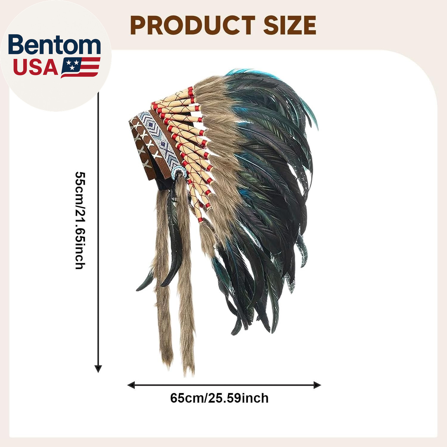 Indian Artificial Feather Headdress, American Chief Indian Native Hat, Indian He