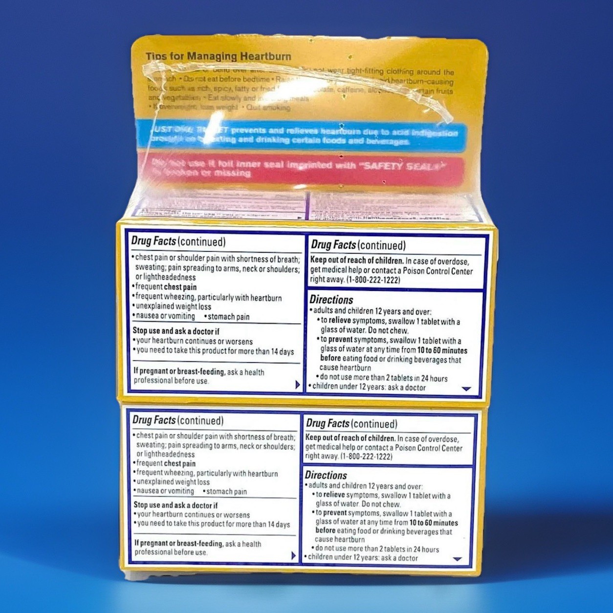 2 Pack PEPCID AC- 20mg Acid Reducer 50x2=100 Tablets- EXP 2028 Max Strength