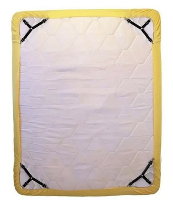 4pcs Adjustable Bed Sheet Fasteners - Metal Sofa & Quilt Clip Set - NEW