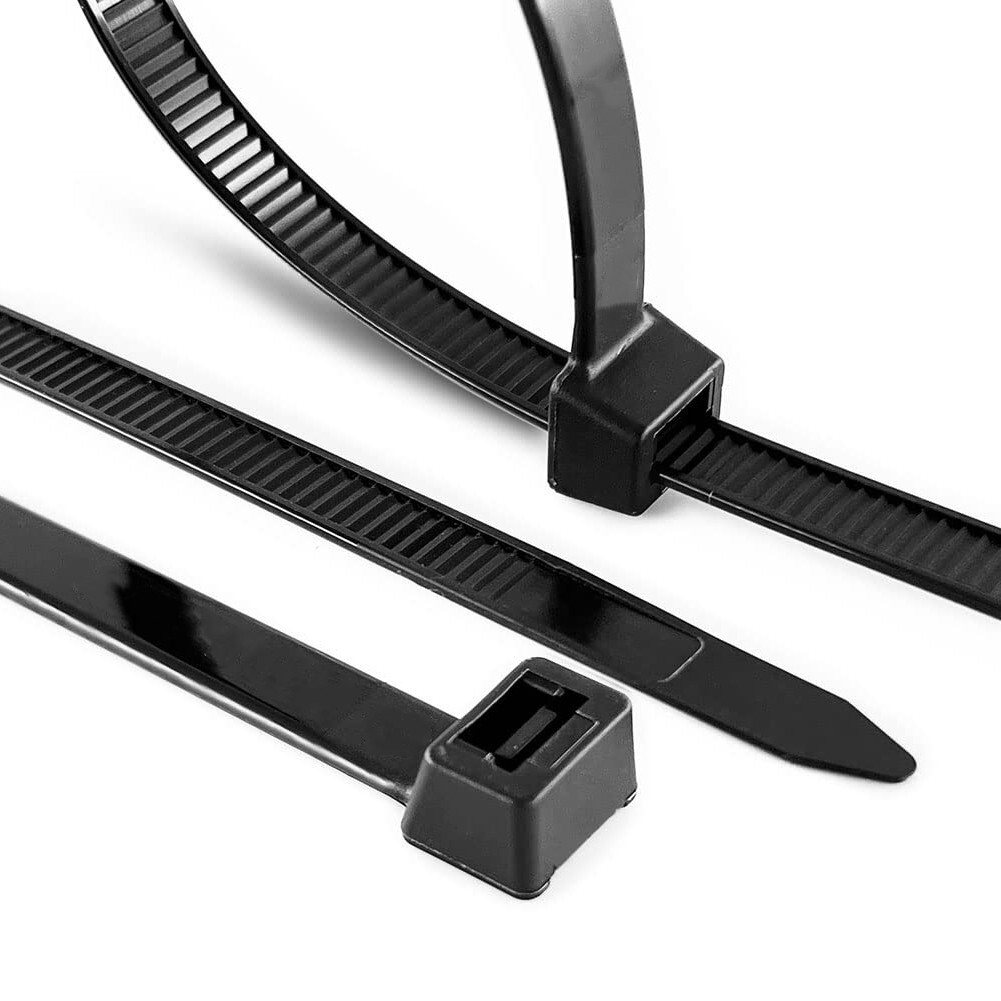 1000-Pack Premium 12" Inch Black Nylon Zip Ties, 60 lbs, UV Resistant, 4.8mm