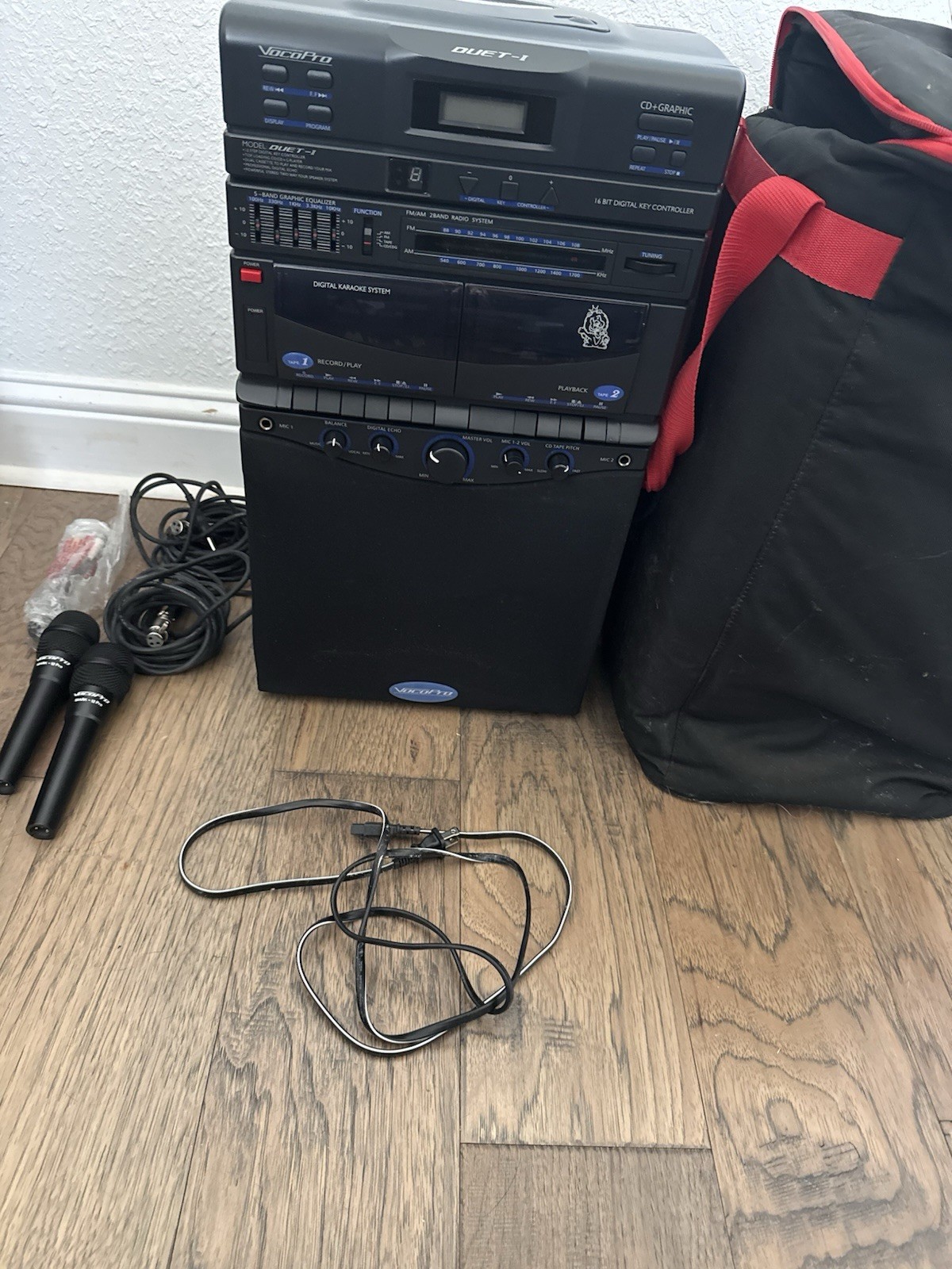 Vintage VocoPro Duet I Karaoke System CD+G Dual Cassette w/ 2 Mics & More!