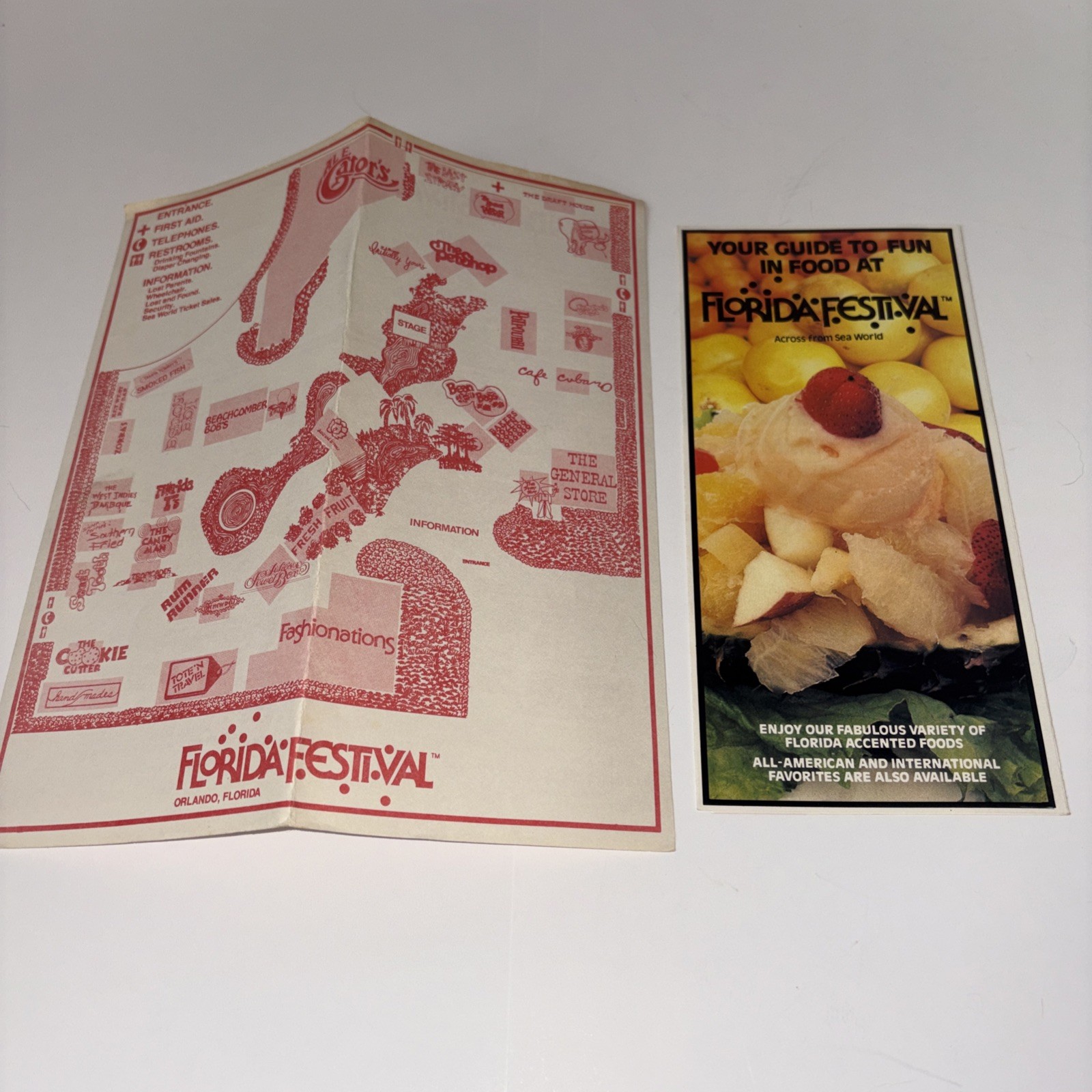 1980 Sea World Florida Festival Free Admission Souvenir Color Brochure With Map