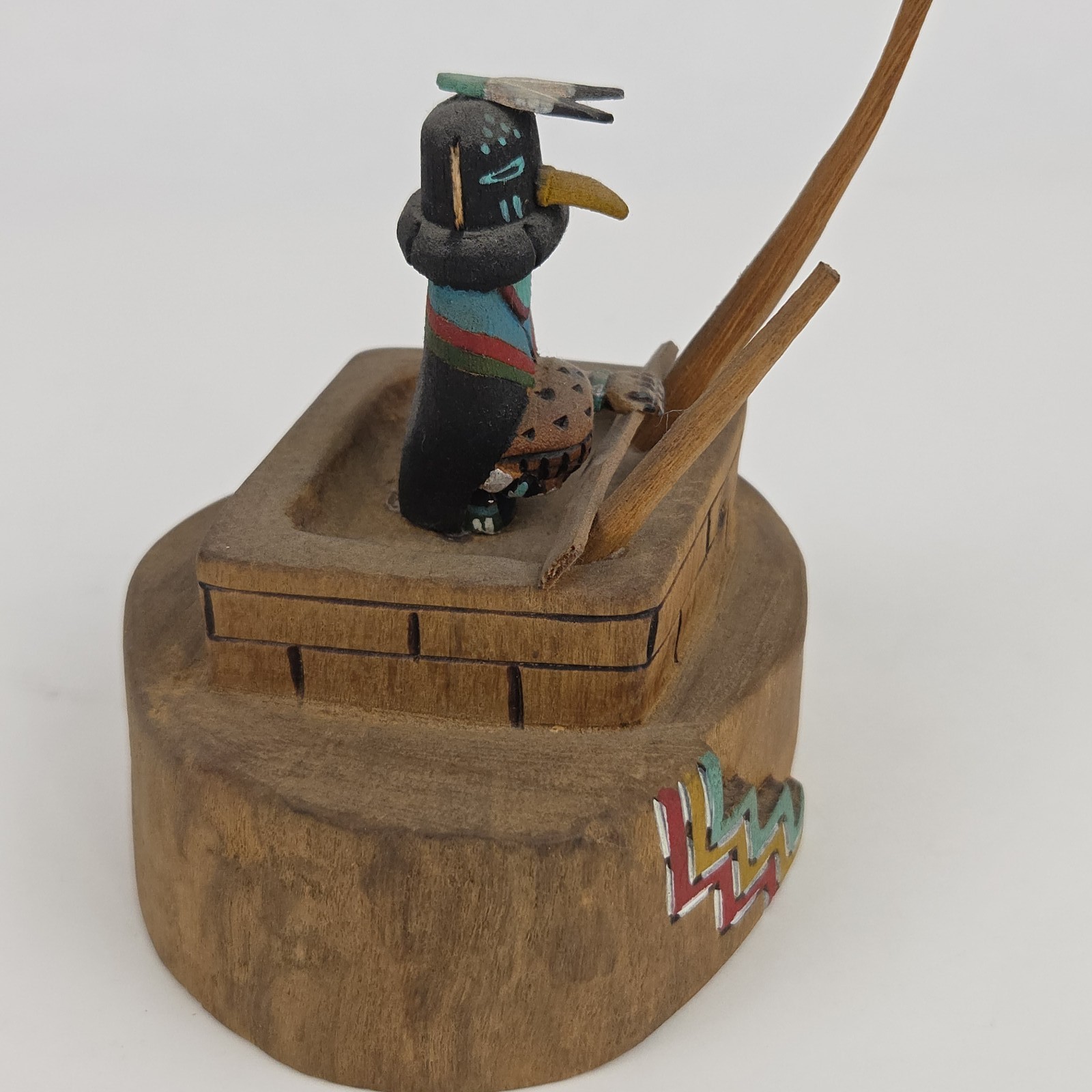 Hopi Crow Mother Kachina Doll Alton Pashano Hand Carved Pueblo Native American