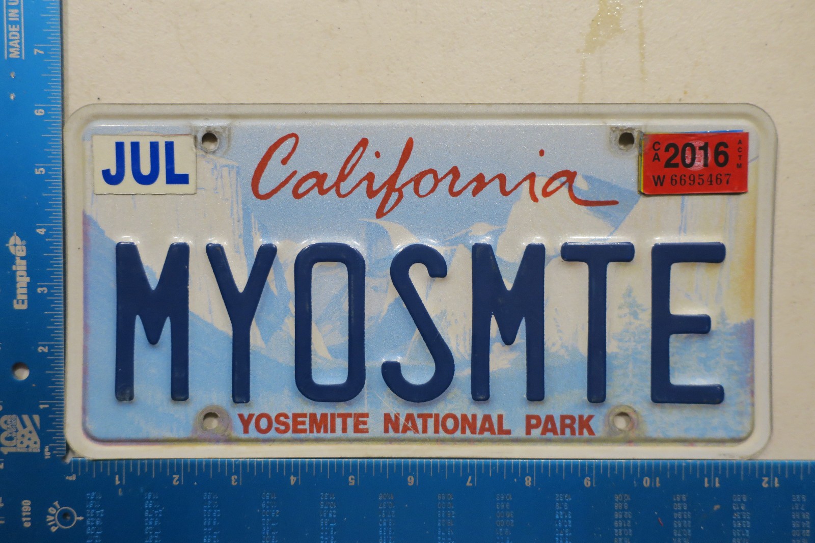 California Vanity License Plate CA My Yosemite National Park Graphic MYOSMTE